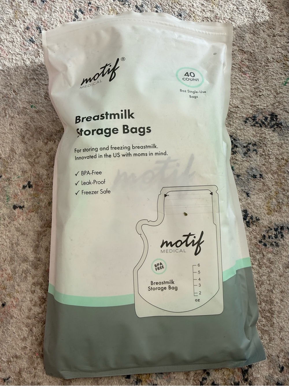 Motif Medical Breastmilk Storage Bags - 40 bags (8oz)